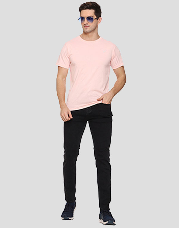 Round Neck T-Shirt - Baby Pink