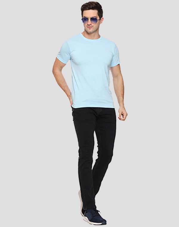 Round Neck T-Shirt - Sky Blue